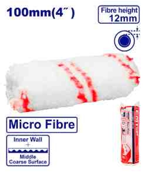 Professional Roller Cover 100mm 4" Micro Fiber - 12mm Height Inner Wall Painting Tool Plastic Bag Packed Quality Paint Roller Equipment